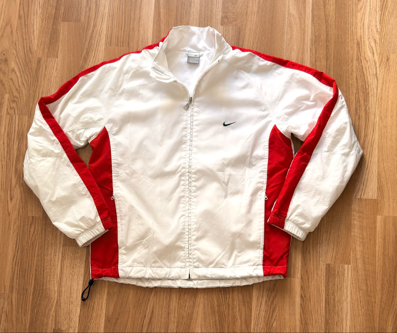 Nike Air Vintage 90s Track Jacket White & Red - Rare 1999 Archive Piece - Size M/L